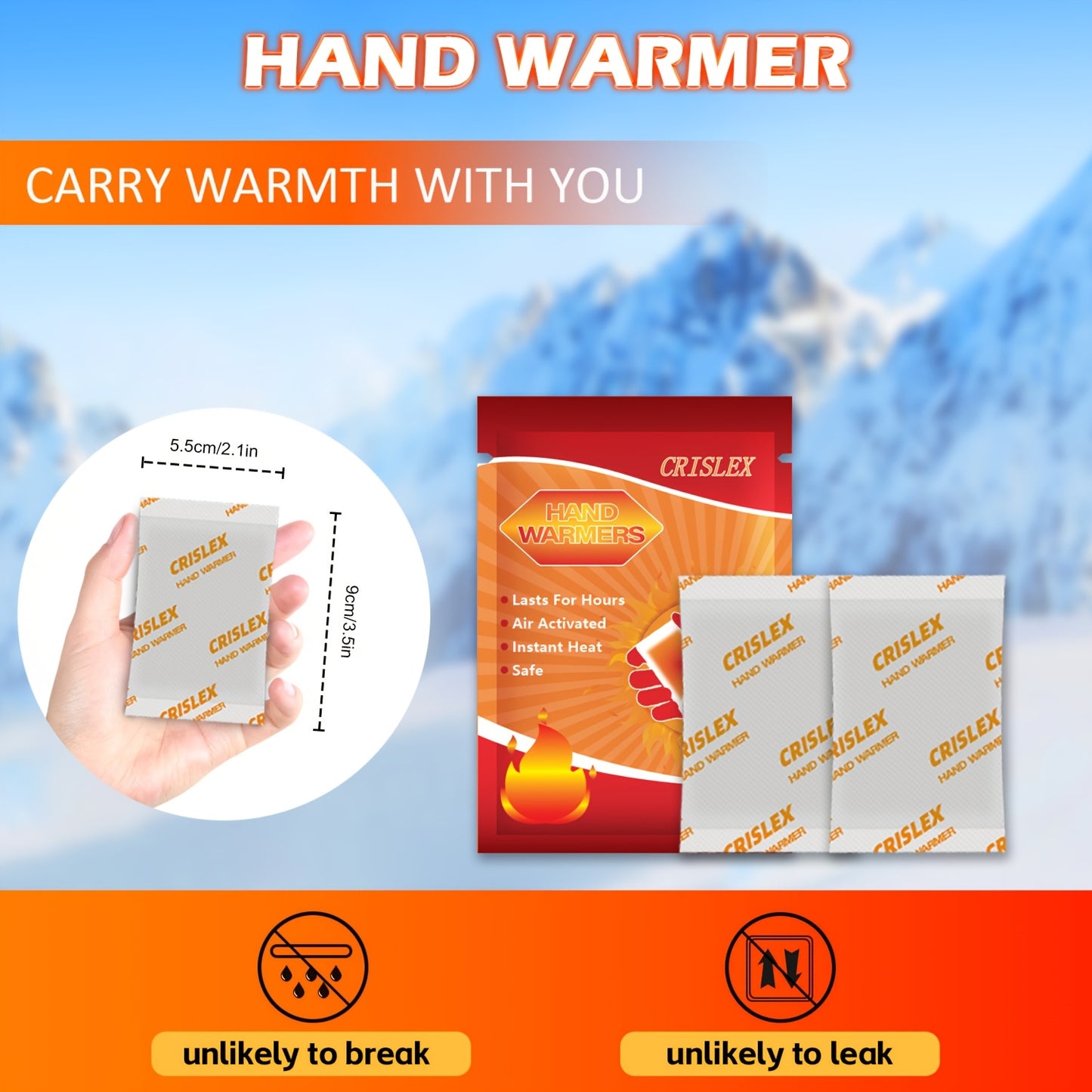 Air-Activated Hand & Body Warmers - Up to 10 Hours Long-Lasting Heat