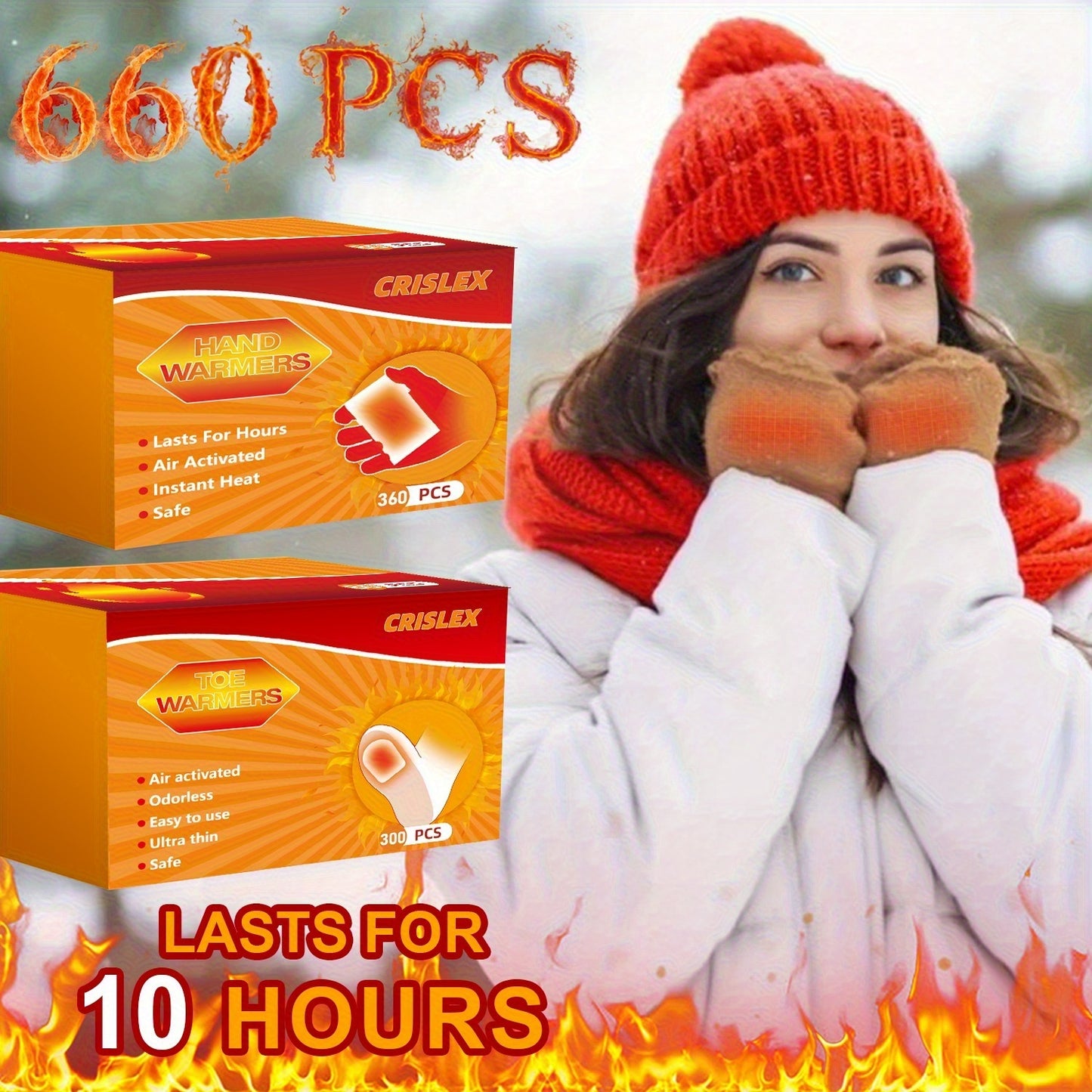 Air-Activated Hand & Body Warmers - Up to 10 Hours Long-Lasting Heat